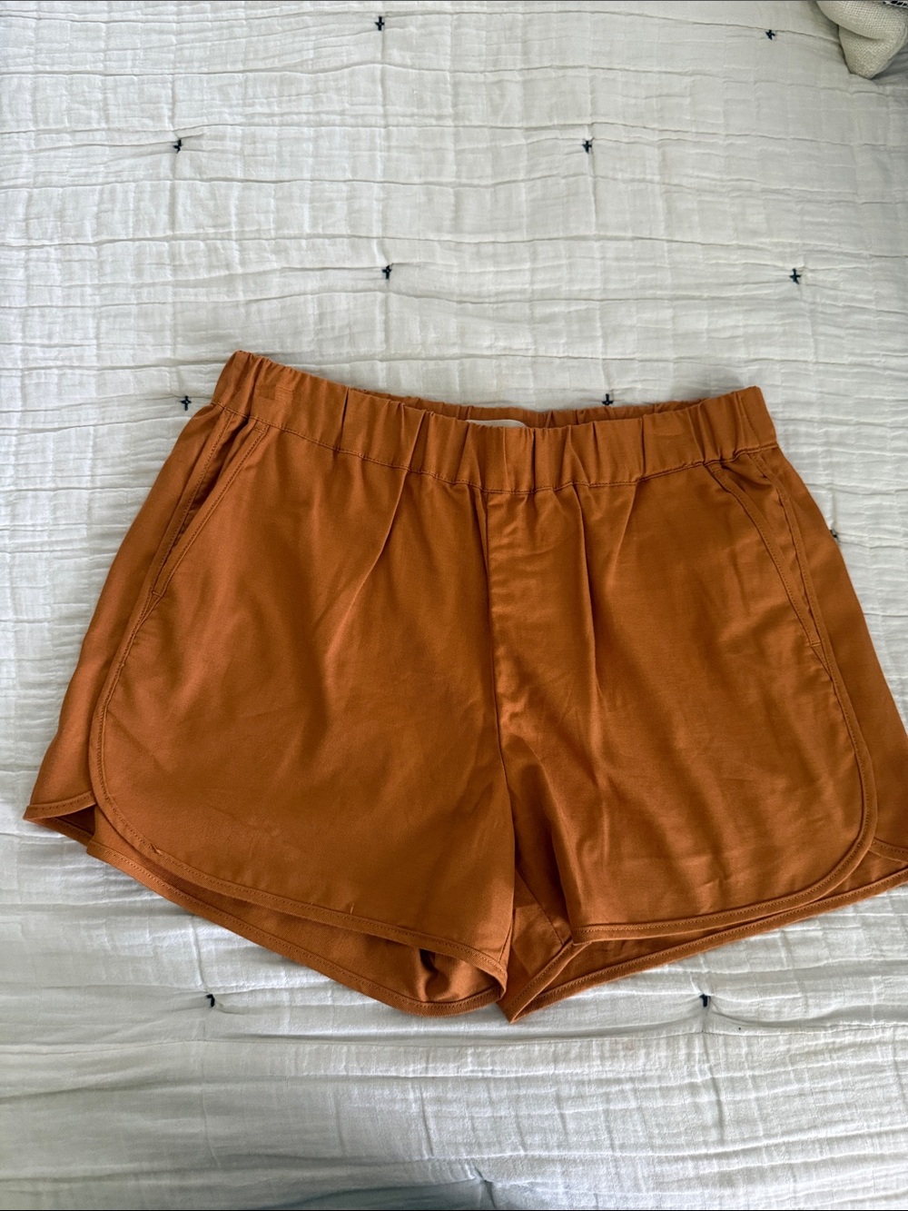 Madewell Women's Burnt Orange Elastic-Waist Athletic Shorts